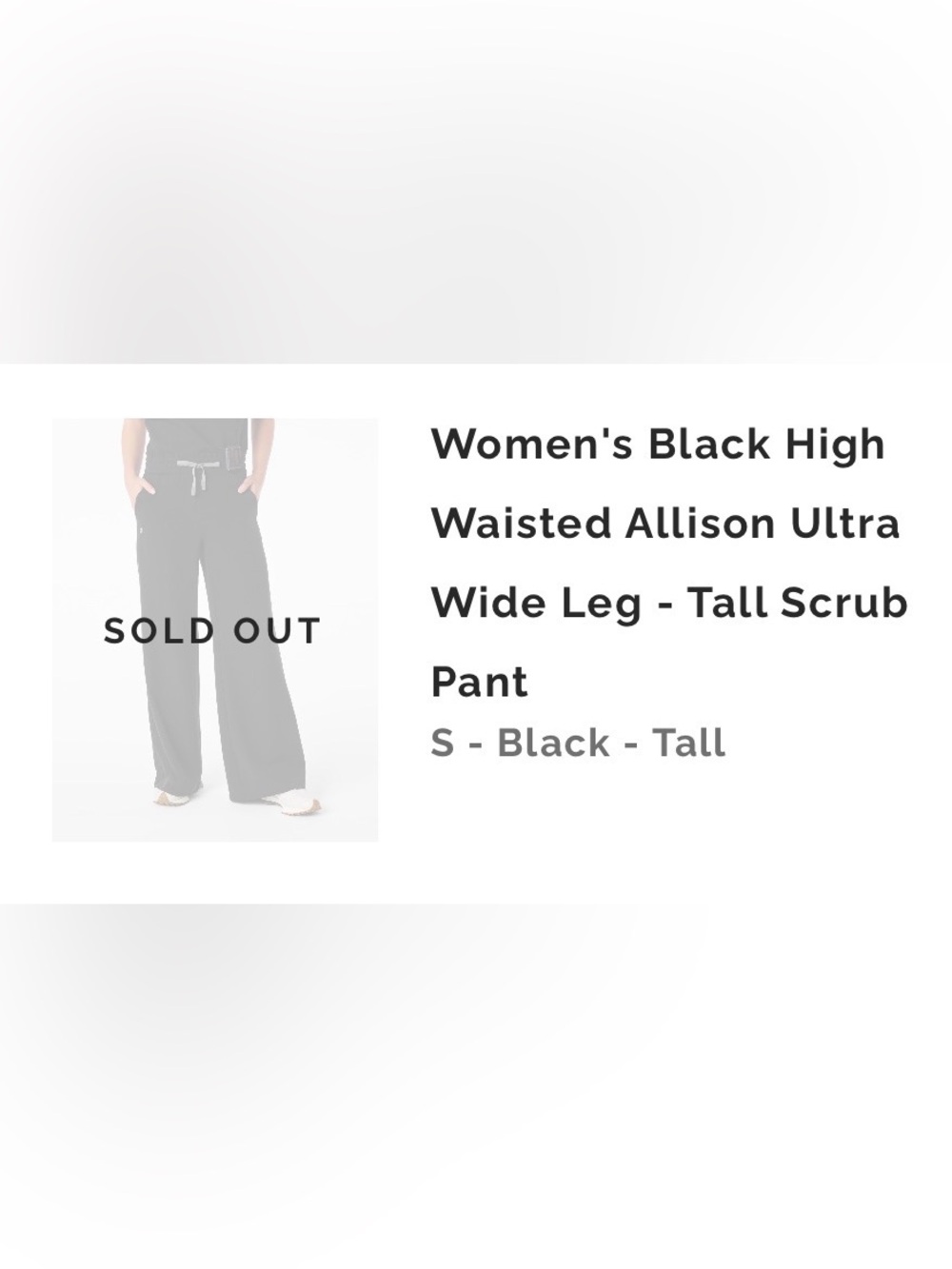 FIGS Women's Allison Ultra Wide-Leg Scrub Pant - Black